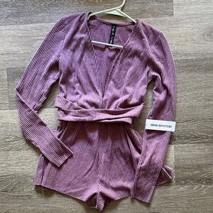 Urban Outfitters Pink Ribbed Jumpsuit